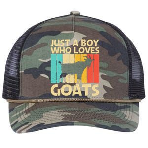 Cool Goat Design For Goat Farmer Farming Lovers Retro Rope Trucker Hat Cap