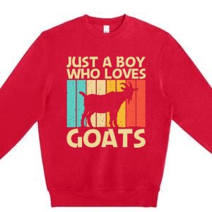 Cool Goat Design For Goat Farmer Farming Lovers Premium Crewneck Sweatshirt