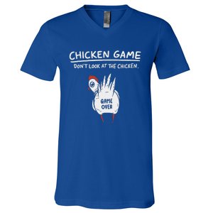 Chicken Game Don’T Look At The Chicken Humour V-Neck T-Shirt