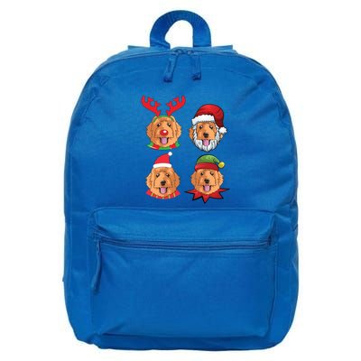 Cute Golden Doodle Christmas Cute Gift Santa Dog Gift 16 in Basic Backpack