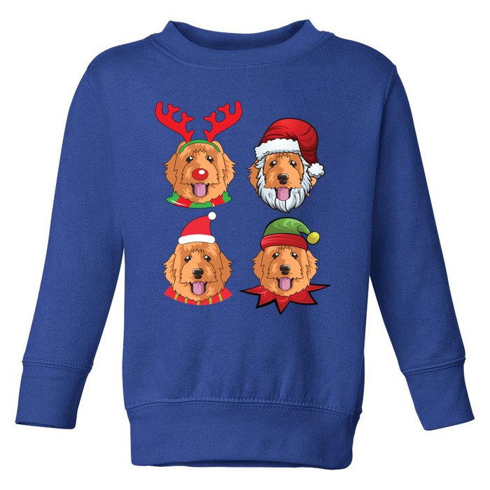 Cute Golden Doodle Christmas Cute Gift Santa Dog Gift Toddler Sweatshirt