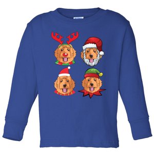 Cute Golden Doodle Christmas Cute Gift Santa Dog Gift Toddler Long Sleeve Shirt