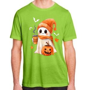 Cute Ghost Drinking Coffee Halloween Ghost Ice Coffee Gift Adult ChromaSoft Performance T-Shirt