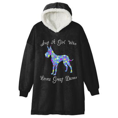 Cute Great Dane Dog Lover Inspired Sayings Funny Gift Gift Hooded Wearable Blanket