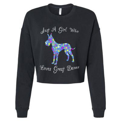 Cute Great Dane Dog Lover Inspired Sayings Funny Gift Gift Cropped Pullover Crew