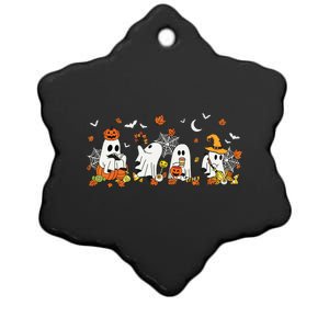 Cute Ghost Drinking Coffee Halloween Fall Ghost Book Reading Ceramic Star Ornament