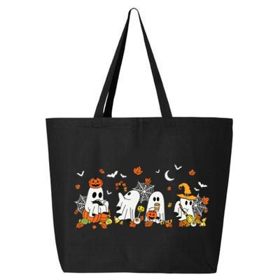 Cute Ghost Drinking Coffee Halloween Fall Ghost Book Reading 25L Jumbo Tote