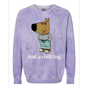 Chill Guy Dog Funny Chill Guy Meme Colorblast Crewneck Sweatshirt