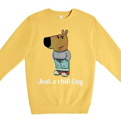 Chill Guy Dog Funny Chill Guy Meme Premium Crewneck Sweatshirt