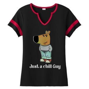 Chill Guy Dog Funny Chill Guy Meme Ladies Halftime Notch Neck Tee