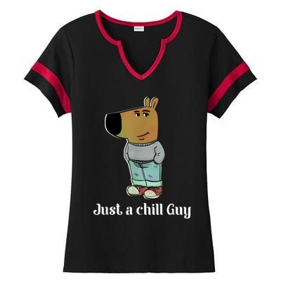 Chill Guy Dog Funny Chill Guy Meme Ladies Halftime Notch Neck Tee