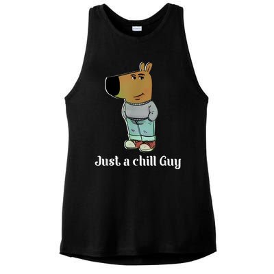 Chill Guy Dog Funny Chill Guy Meme Ladies PosiCharge Tri-Blend Wicking Tank