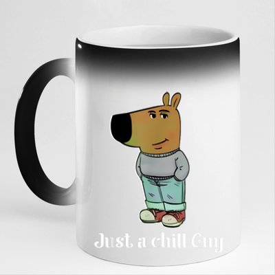 Chill Guy Dog Funny Chill Guy Meme 11oz Black Color Changing Mug