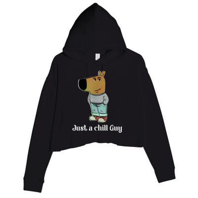 Chill Guy Dog Funny Chill Guy Meme Crop Fleece Hoodie