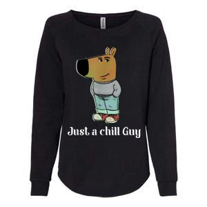 Chill Guy Dog Funny Chill Guy Meme Womens California Wash Sweatshirt