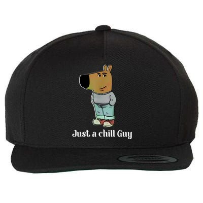 Chill Guy Dog Funny Chill Guy Meme Wool Snapback Cap