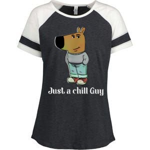 Chill Guy Dog Funny Chill Guy Meme Enza Ladies Jersey Colorblock Tee