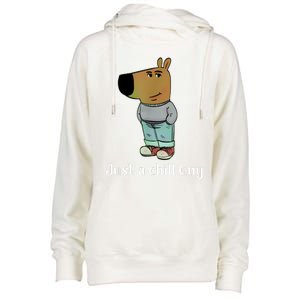 Chill Guy Dog Funny Chill Guy Meme Womens Funnel Neck Pullover Hood