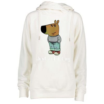 Chill Guy Dog Funny Chill Guy Meme Womens Funnel Neck Pullover Hood