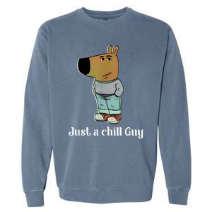 Chill Guy Dog Funny Chill Guy Meme Garment-Dyed Sweatshirt