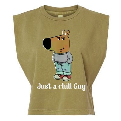 Chill Guy Dog Funny Chill Guy Meme Garment-Dyed Women's Muscle Tee