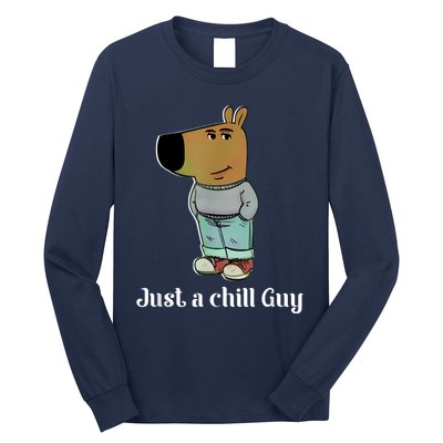 Chill Guy Dog Funny Chill Guy Meme Long Sleeve Shirt