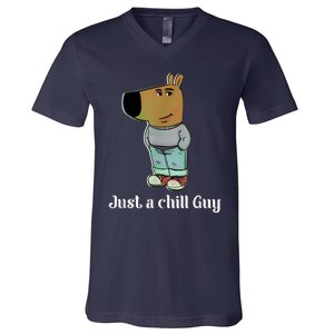 Chill Guy Dog Funny Chill Guy Meme V-Neck T-Shirt