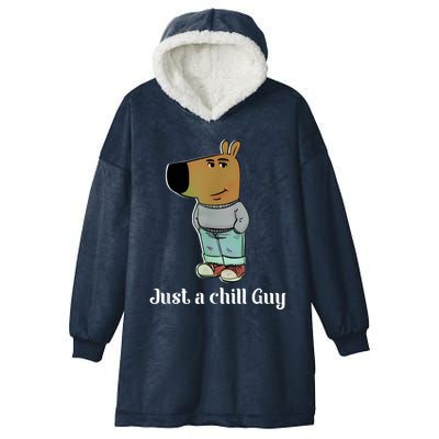 Chill Guy Dog Funny Chill Guy Meme Hooded Wearable Blanket