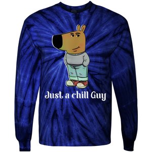 Chill Guy Dog Funny Chill Guy Meme Tie-Dye Long Sleeve Shirt