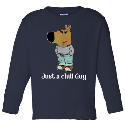 Chill Guy Dog Funny Chill Guy Meme Toddler Long Sleeve Shirt