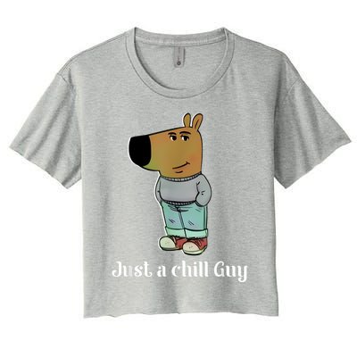 Chill Guy Dog Funny Chill Guy Meme Women's Crop Top Tee