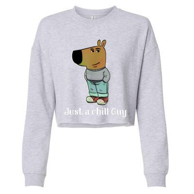 Chill Guy Dog Funny Chill Guy Meme Cropped Pullover Crew