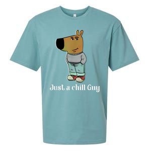 Chill Guy Dog Funny Chill Guy Meme Sueded Cloud Jersey T-Shirt