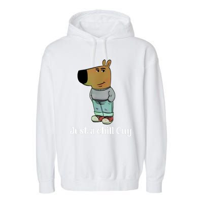 Chill Guy Dog Funny Chill Guy Meme Garment-Dyed Fleece Hoodie