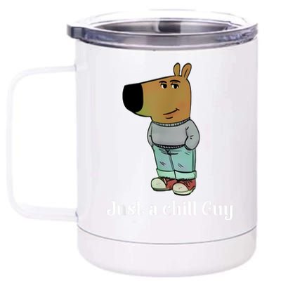 Chill Guy Dog Funny Chill Guy Meme 12 oz Stainless Steel Tumbler Cup