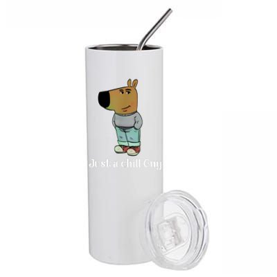 Chill Guy Dog Funny Chill Guy Meme Stainless Steel Tumbler