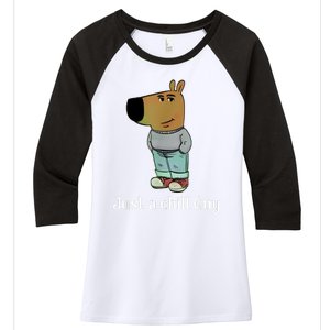 Chill Guy Dog Funny Chill Guy Meme Women's Tri-Blend 3/4-Sleeve Raglan Shirt