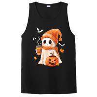 Cute Ghost Drinking Coffee Halloween Ghost Ice Coffee Women PosiCharge Competitor Tank