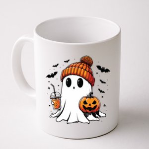 Cute Ghost Drinking Coffee Halloween Ghost Ice Coffee Coffee Mug