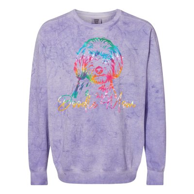 Cute Golden Doodle Mom Tie Dye Meaningful Gift Funny Talk Doodle To Me Gift Colorblast Crewneck Sweatshirt