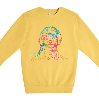 Cute Golden Doodle Mom Tie Dye Meaningful Gift Funny Talk Doodle To Me Gift Premium Crewneck Sweatshirt