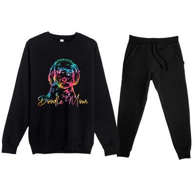 Cute Golden Doodle Mom Tie Dye Meaningful Gift Funny Talk Doodle To Me Gift Premium Crewneck Sweatsuit Set