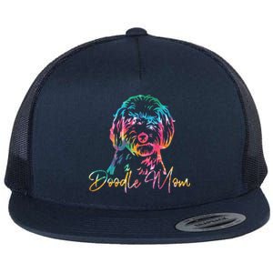 Cute Golden Doodle Mom Tie Dye Meaningful Gift Funny Talk Doodle To Me Gift Flat Bill Trucker Hat