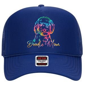 Cute Golden Doodle Mom Tie Dye Meaningful Gift Funny Talk Doodle To Me Gift High Crown Mesh Back Trucker Hat