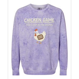 Chicken Game DonT Look Colorblast Crewneck Sweatshirt