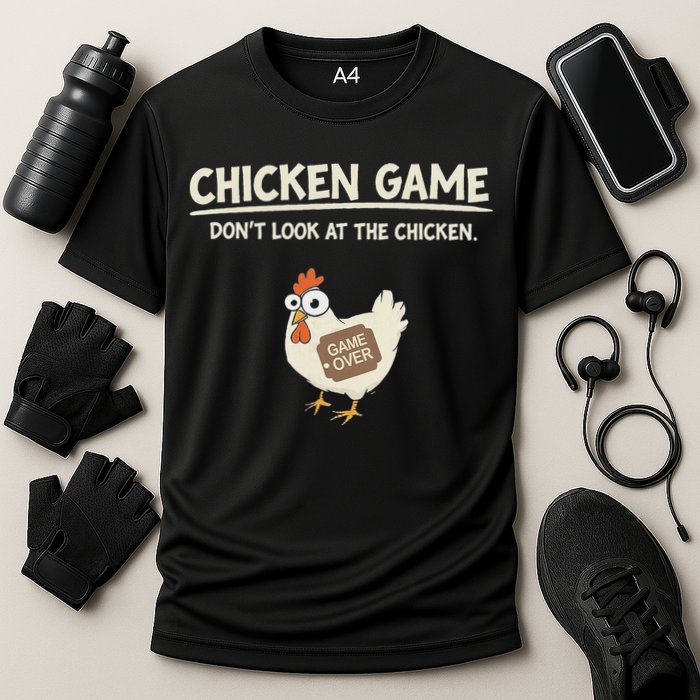 Chicken Game DonT Look Cooling Performance Crew T-Shirt