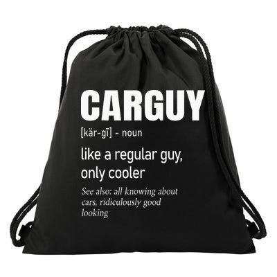 Car Guy Definition Mechanic & Auto Racing Drawstring Bag