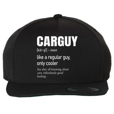 Car Guy Definition Mechanic & Auto Racing Wool Snapback Cap