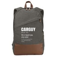 Car Guy Definition Mechanic & Auto Racing Cotton Canvas Backpack