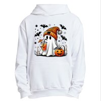 Cute Ghost Drinking Coffee Halloween Ghost Coffee Urban Pullover Hoodie